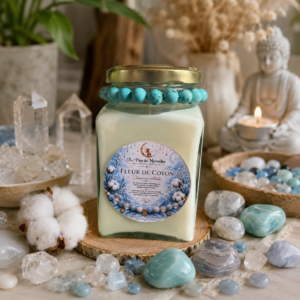 Bracelet douceur et sa bougie Fleur de Coton